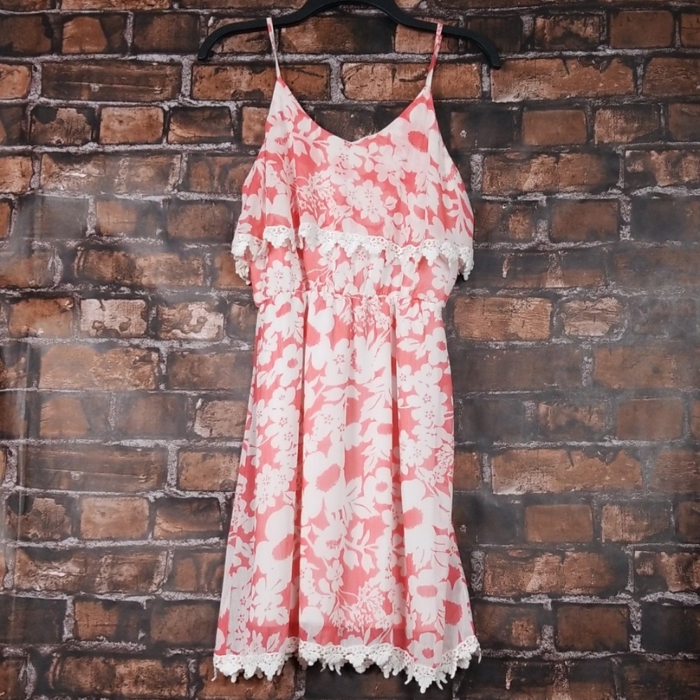Super B| Lace Trimmed Ruffle Sundress